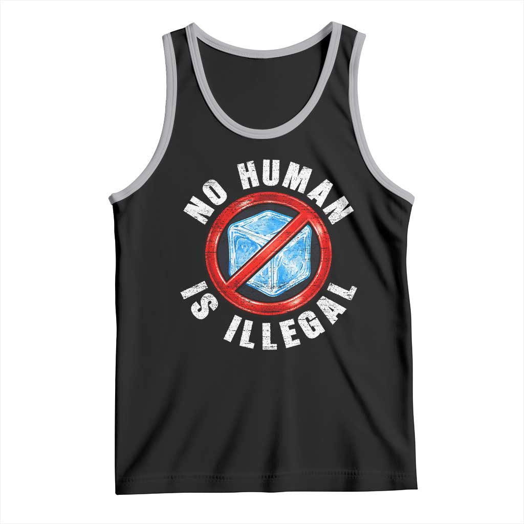 Abolish Ice No Human is Illegal Tank Top Retro Protest Subtle FDT