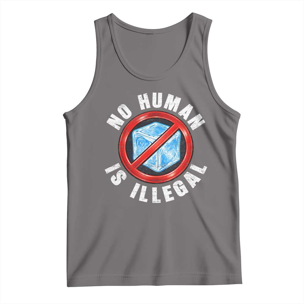 Abolish Ice No Human is Illegal Tank Top Retro Protest Subtle FDT