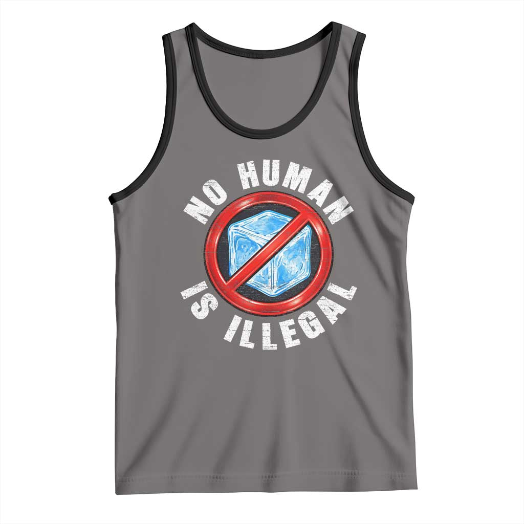 Abolish Ice No Human is Illegal Tank Top Retro Protest Subtle FDT