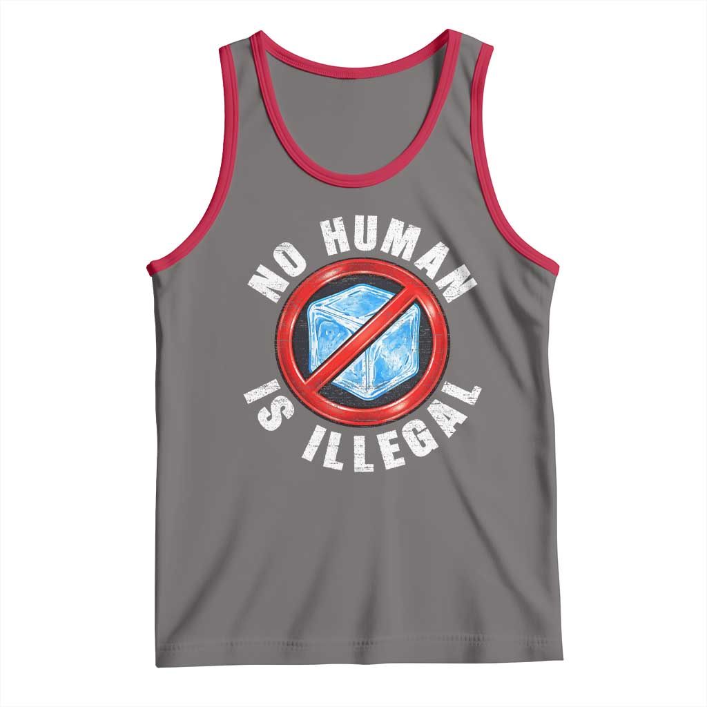 Abolish Ice No Human is Illegal Tank Top Retro Protest Subtle FDT