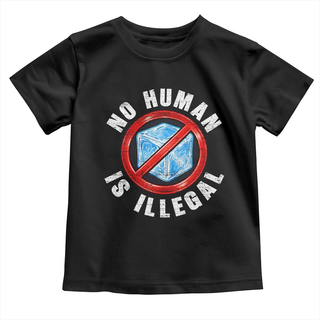 Abolish Ice No Human is Illegal Toddler T Shirt Retro Protest Subtle FDT
