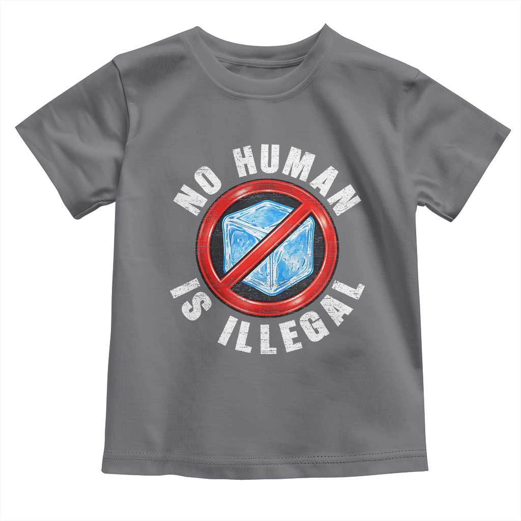 Abolish Ice No Human is Illegal Toddler T Shirt Retro Protest Subtle FDT