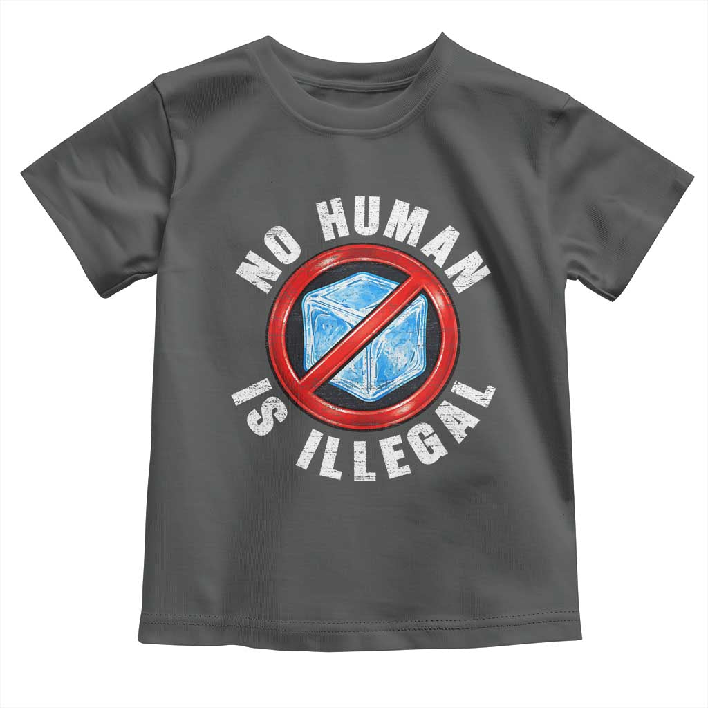 Abolish Ice No Human is Illegal Toddler T Shirt Retro Protest Subtle FDT