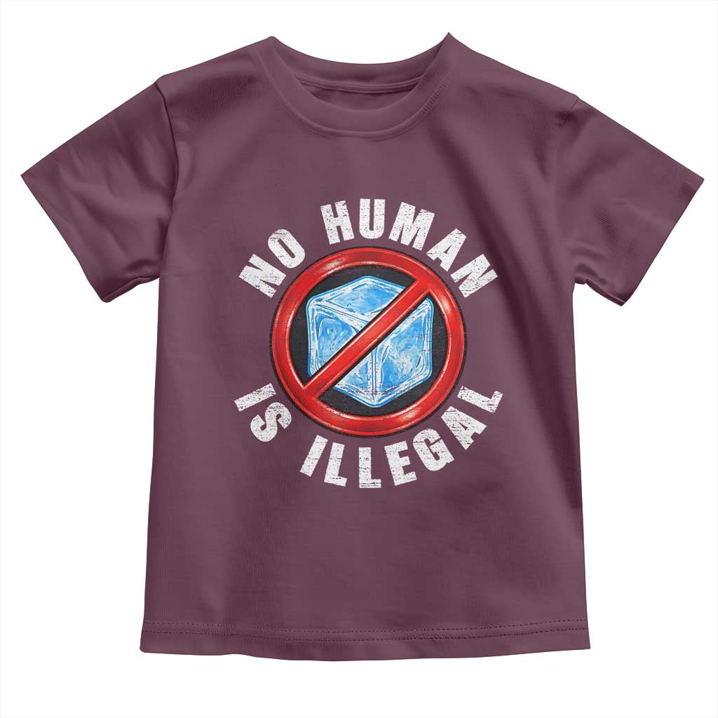 Abolish Ice No Human is Illegal Toddler T Shirt Retro Protest Subtle FDT