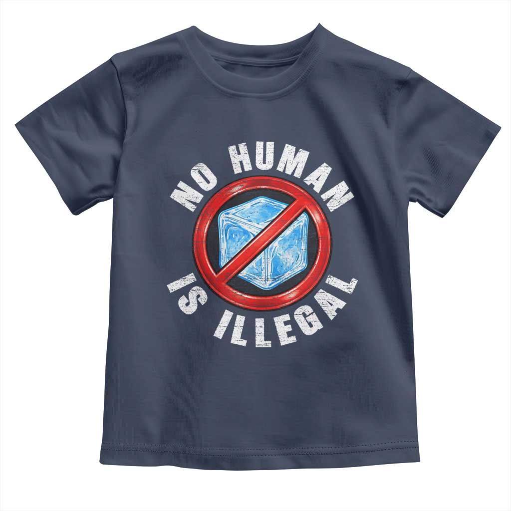 Abolish Ice No Human is Illegal Toddler T Shirt Retro Protest Subtle FDT
