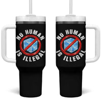 Abolish Ice No Human is Illegal Tumbler With Handle Retro Protest Subtle FDT