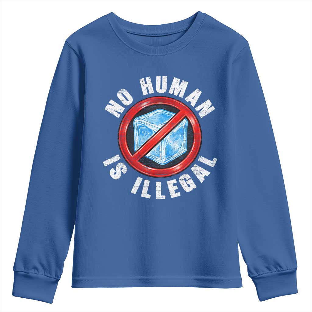 Abolish Ice No Human is Illegal Youth Sweatshirt Retro Protest Subtle FDT