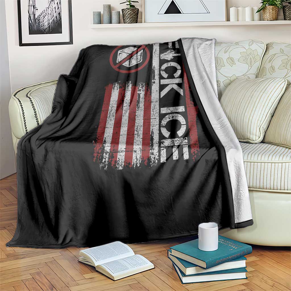Fck Ice Throw Blanket Retro US Flag Subtle FDT Protest