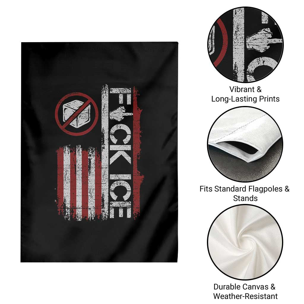 Fck Ice Garden Flag Retro US Flag Subtle FDT Protest