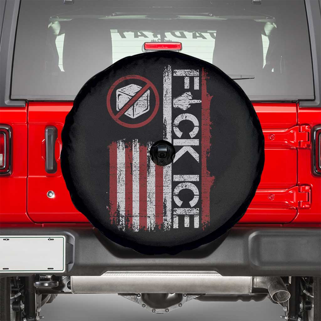 Fck Ice Spare Tire Cover Retro US Flag Subtle FDT Protest