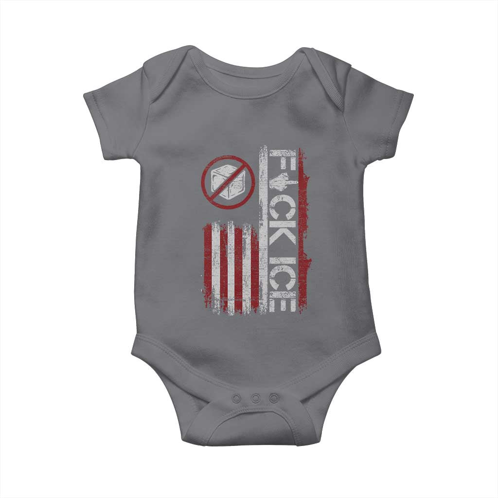 Fck Ice Baby Onesie Retro US Flag Subtle FDT Protest
