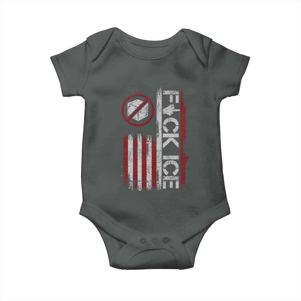 Fck Ice Baby Onesie Retro US Flag Subtle FDT Protest