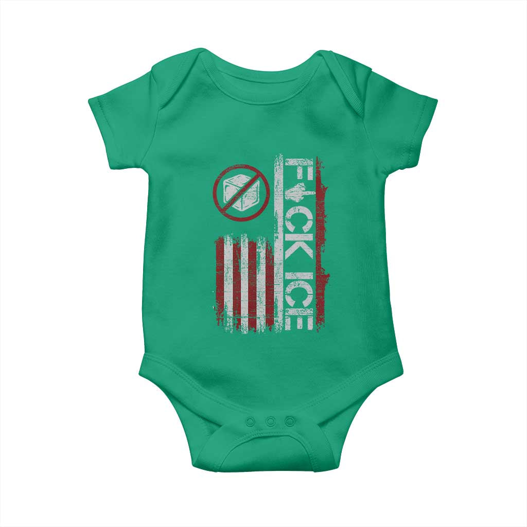 Fck Ice Baby Onesie Retro US Flag Subtle FDT Protest