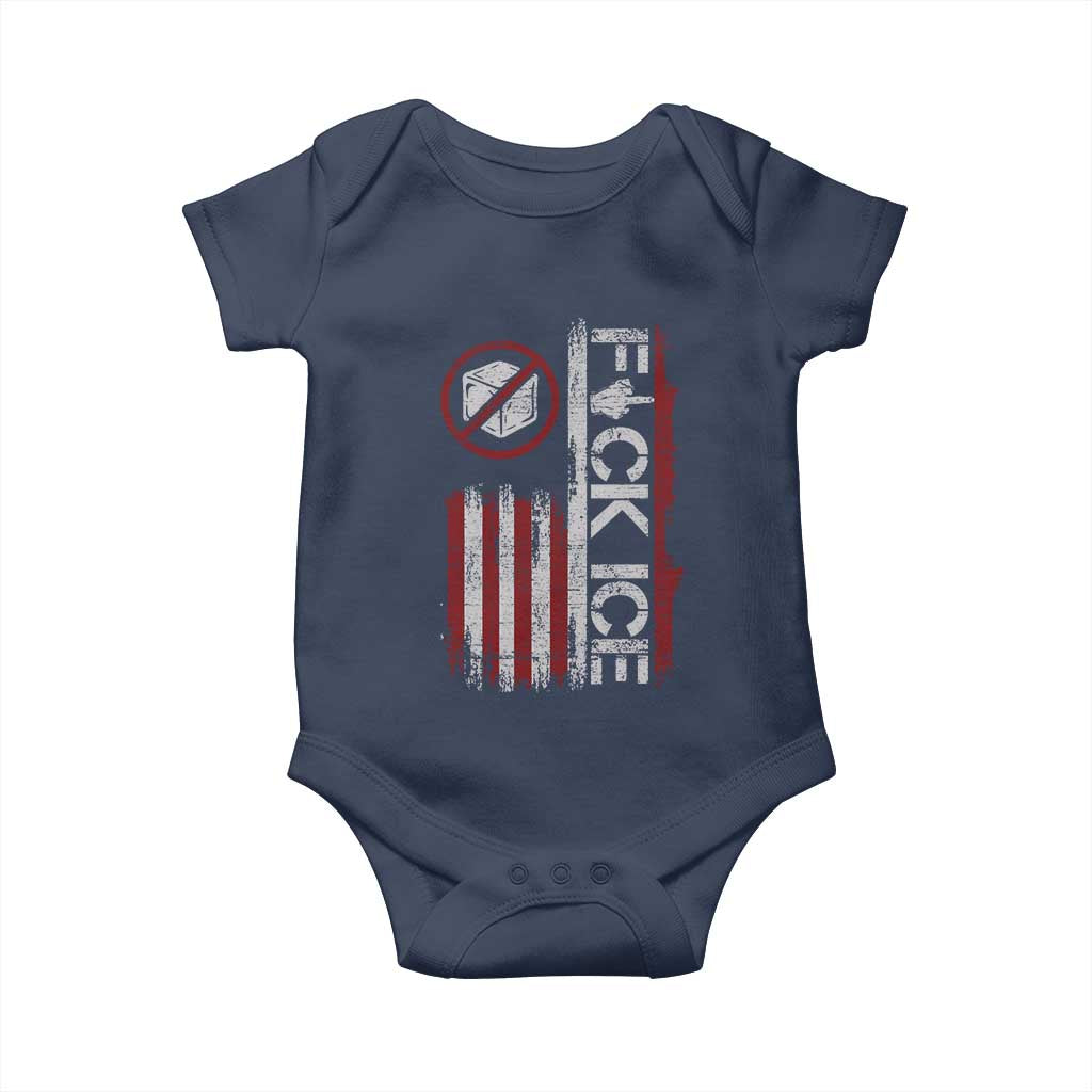 Fck Ice Baby Onesie Retro US Flag Subtle FDT Protest
