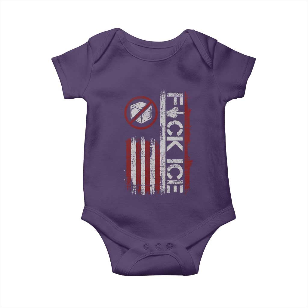 Fck Ice Baby Onesie Retro US Flag Subtle FDT Protest