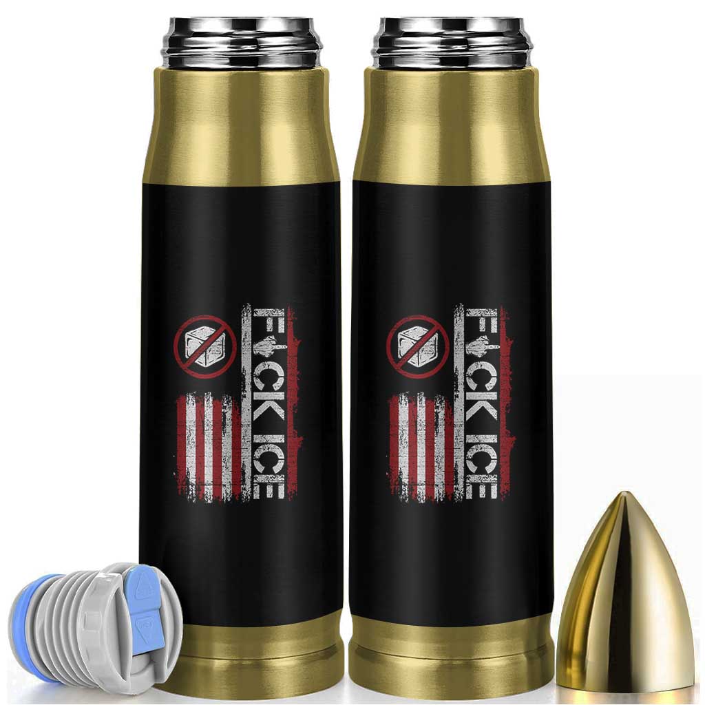 Fck Ice Bullet Tumbler Retro US Flag Subtle FDT Protest