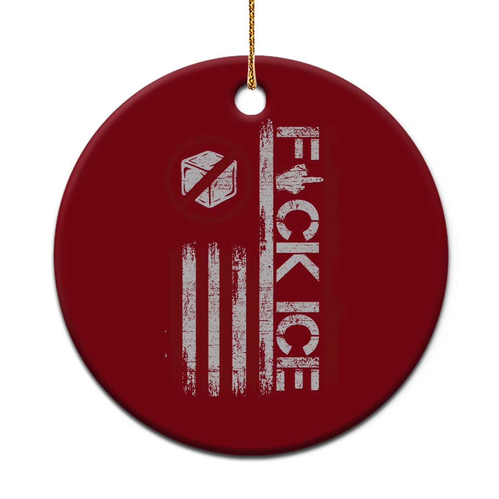 Fck Ice Ceramic Ornament Retro US Flag Subtle FDT Protest