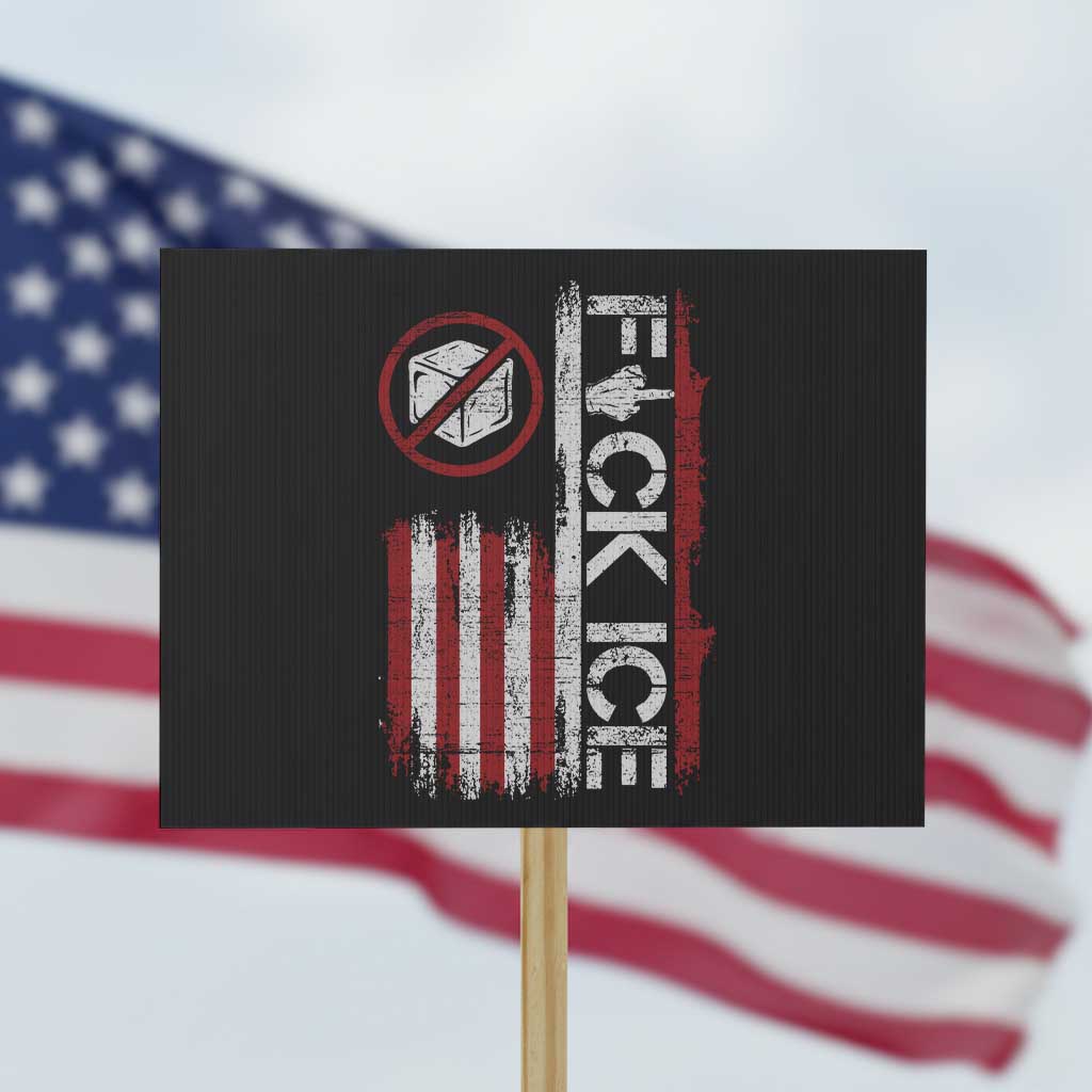Fck Ice Protest Sign Retro US Flag Subtle FDT Protest