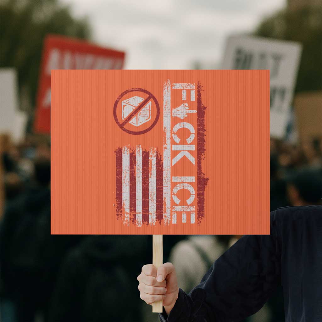 Fck Ice Protest Sign Retro US Flag Subtle FDT Protest