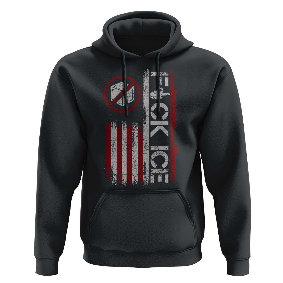 Fck Ice Hoodie Retro US Flag Subtle FDT Protest
