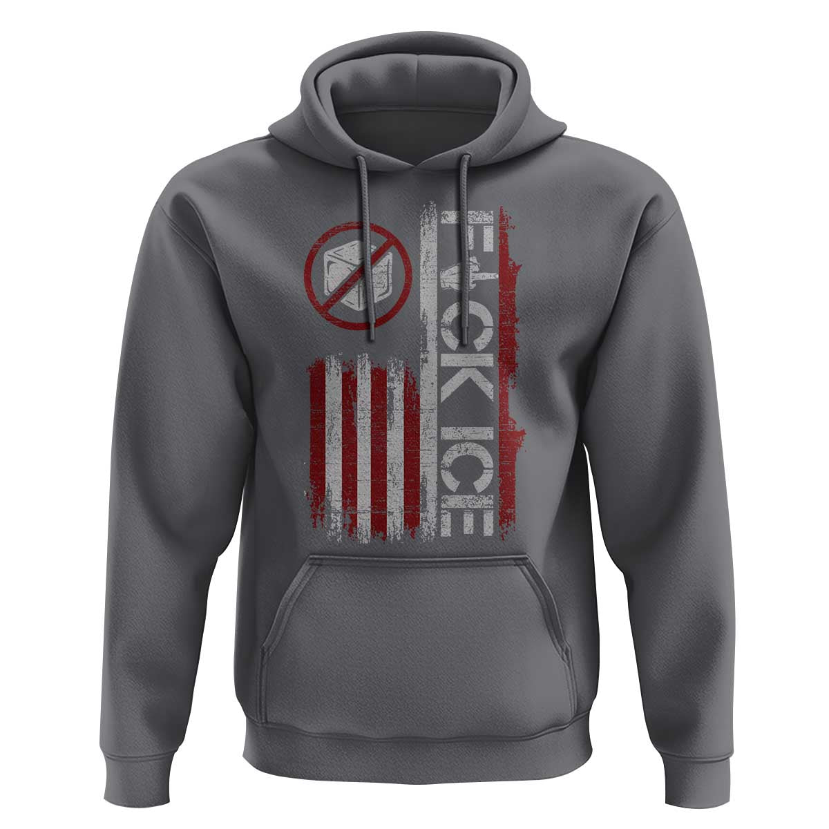 Fck Ice Hoodie Retro US Flag Subtle FDT Protest
