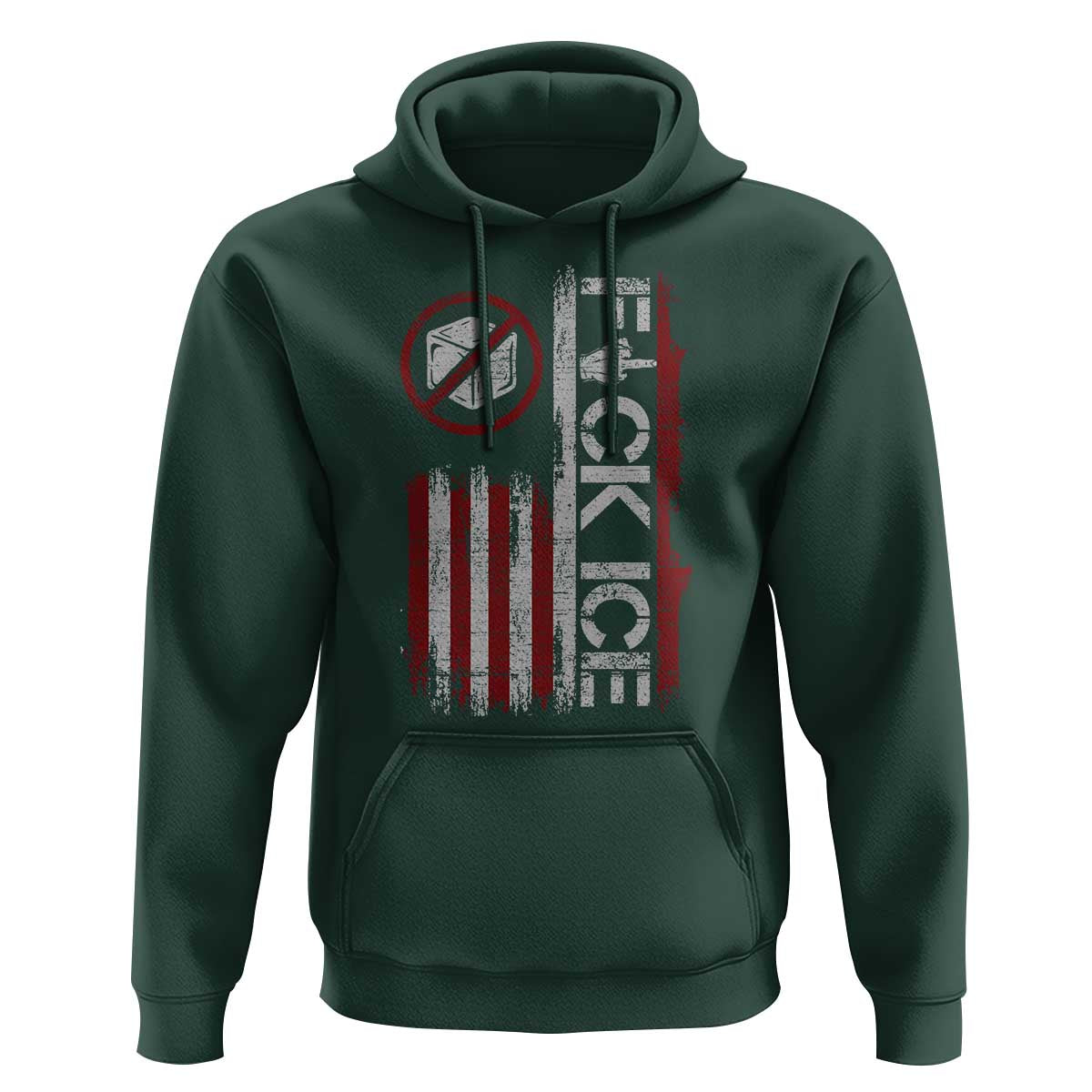Fck Ice Hoodie Retro US Flag Subtle FDT Protest
