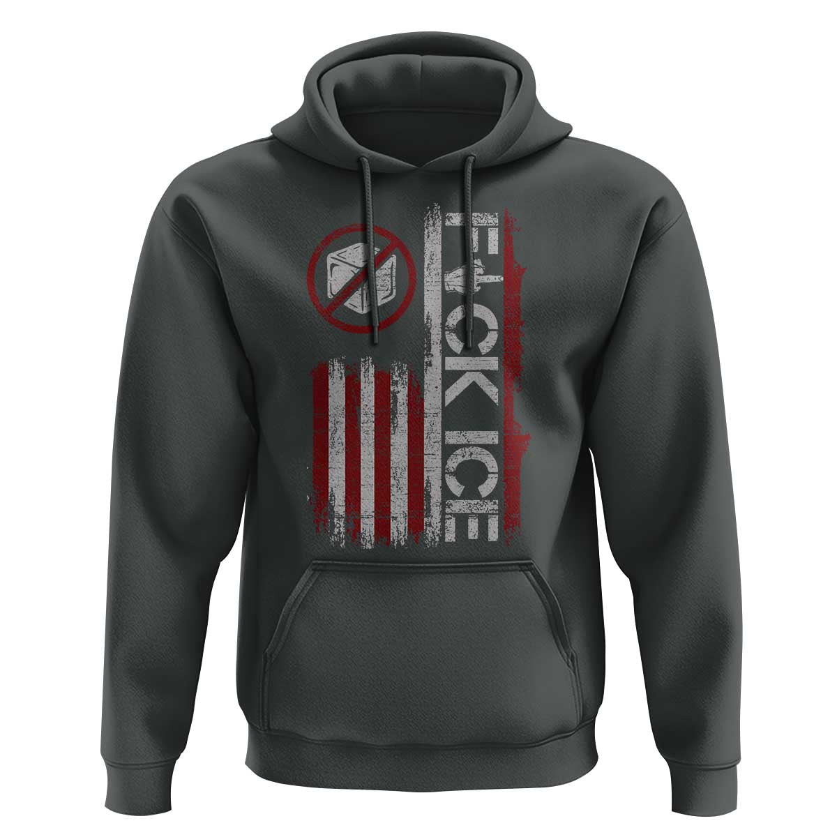 Fck Ice Hoodie Retro US Flag Subtle FDT Protest