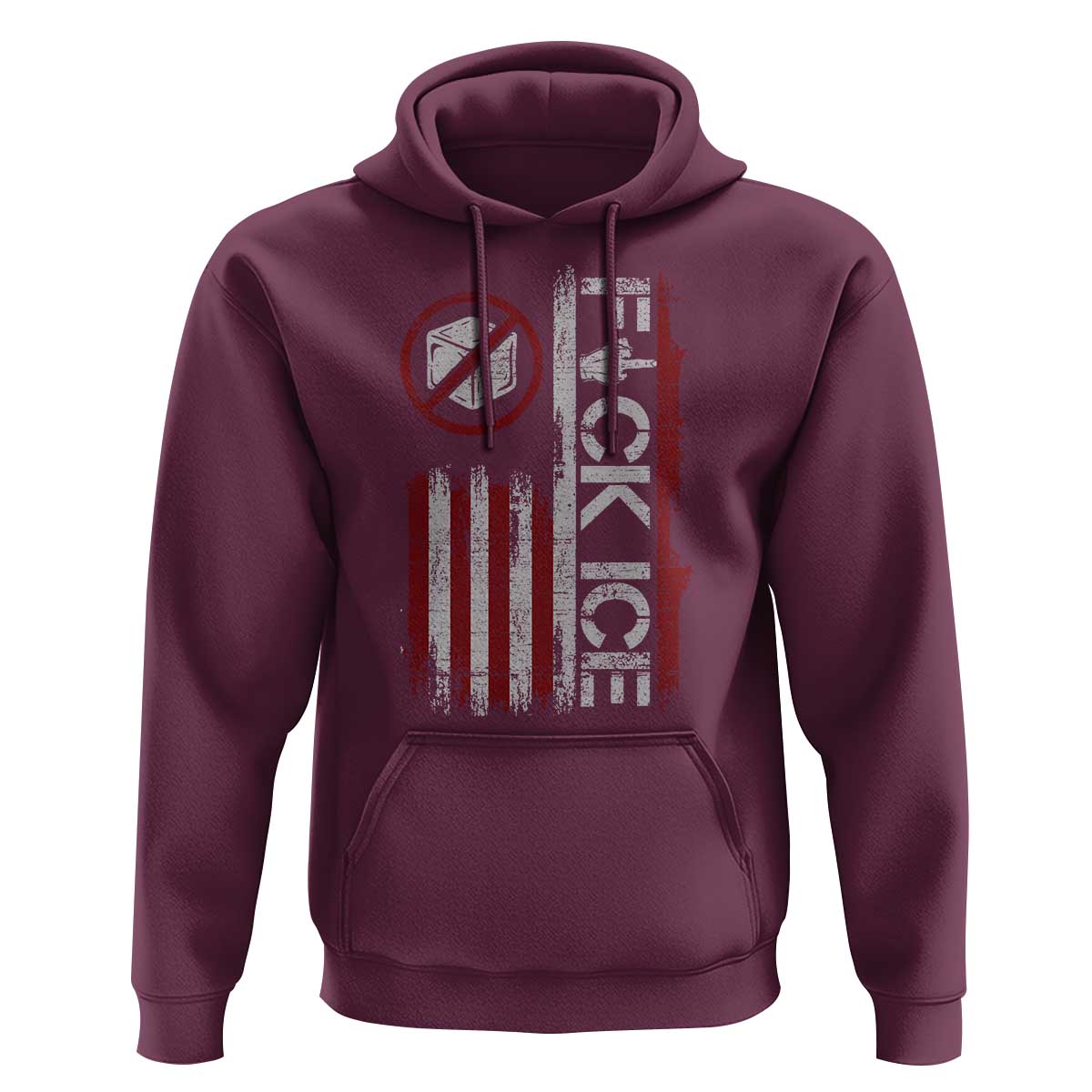 Fck Ice Hoodie Retro US Flag Subtle FDT Protest