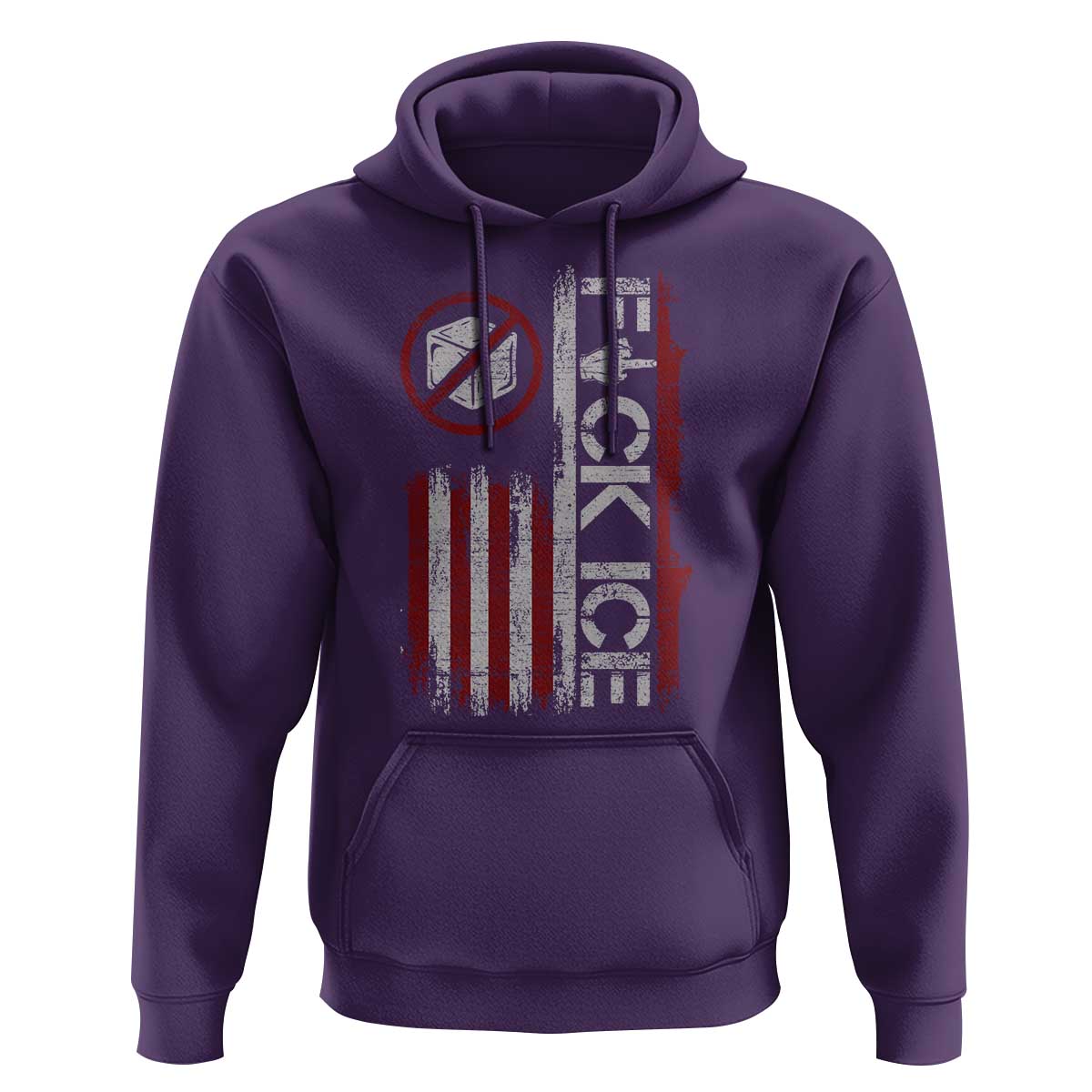 Fck Ice Hoodie Retro US Flag Subtle FDT Protest