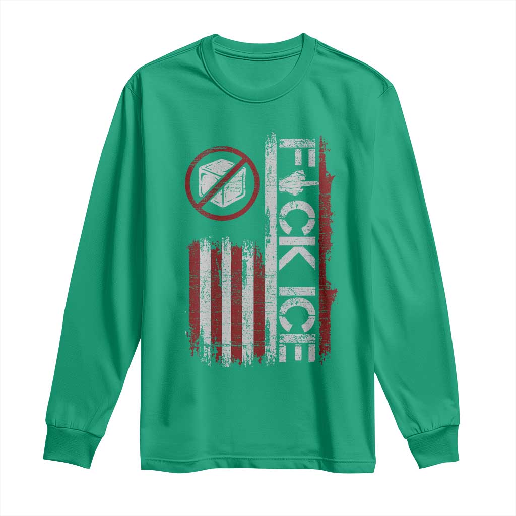 Fck Ice Long Sleeve Shirt Retro US Flag Subtle FDT Protest