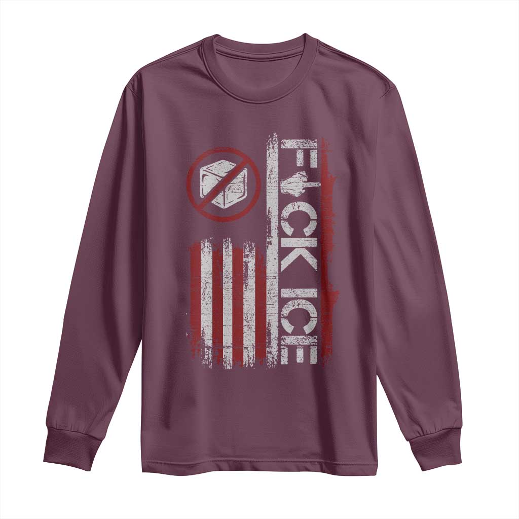 Fck Ice Long Sleeve Shirt Retro US Flag Subtle FDT Protest