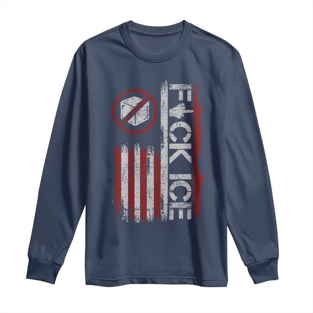 Fck Ice Long Sleeve Shirt Retro US Flag Subtle FDT Protest
