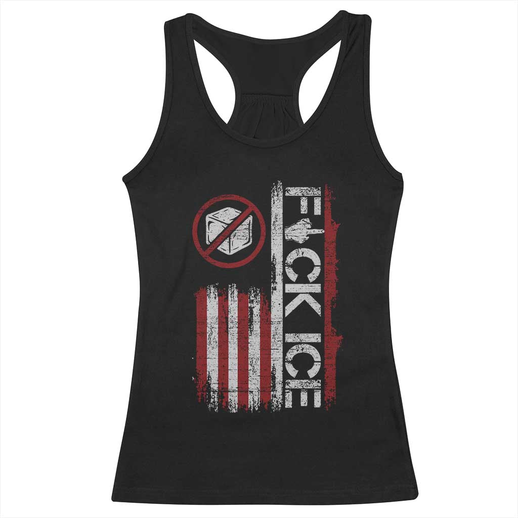 Fck Ice Racerback Tank Top Retro US Flag Subtle FDT Protest