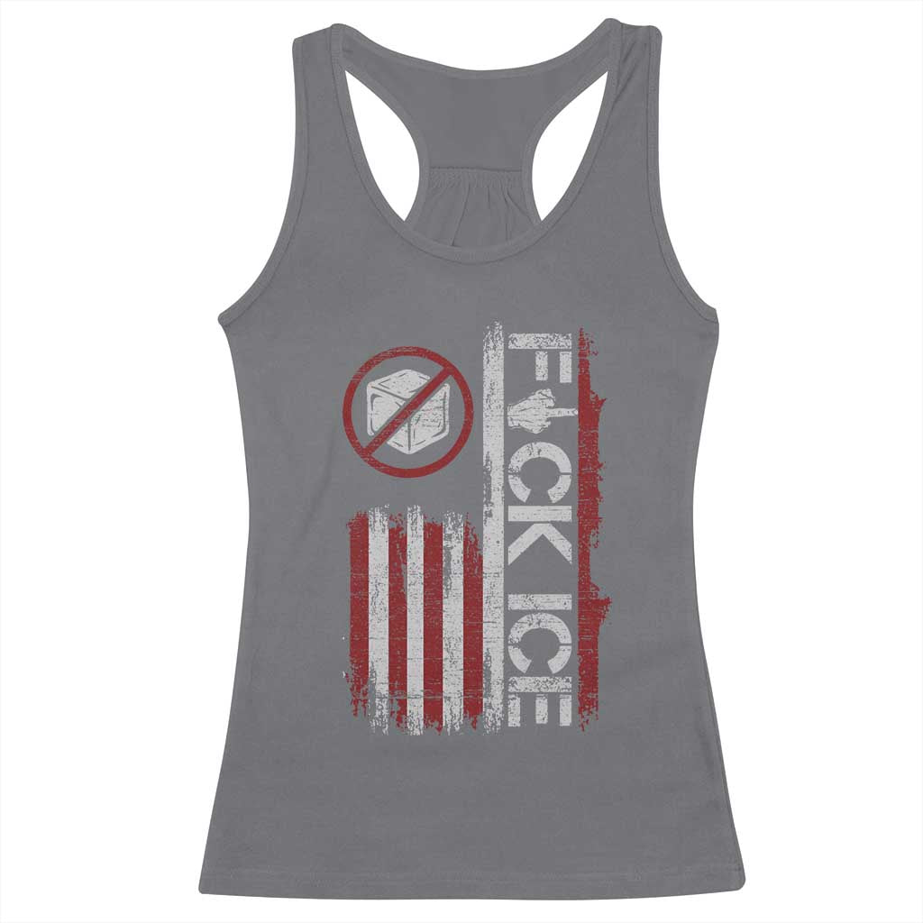 Fck Ice Racerback Tank Top Retro US Flag Subtle FDT Protest