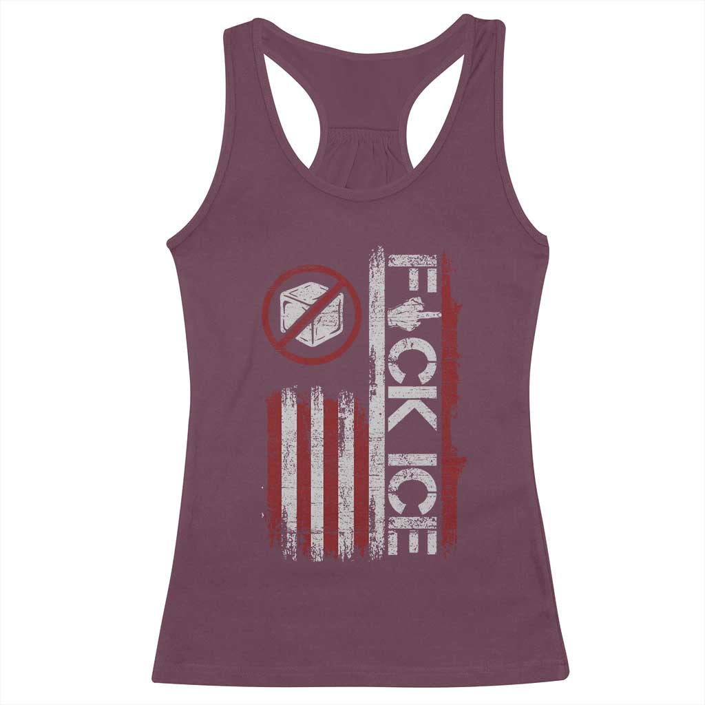 Fck Ice Racerback Tank Top Retro US Flag Subtle FDT Protest