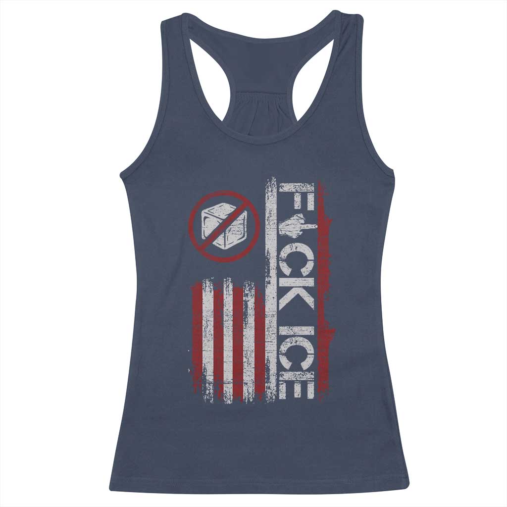 Fck Ice Racerback Tank Top Retro US Flag Subtle FDT Protest