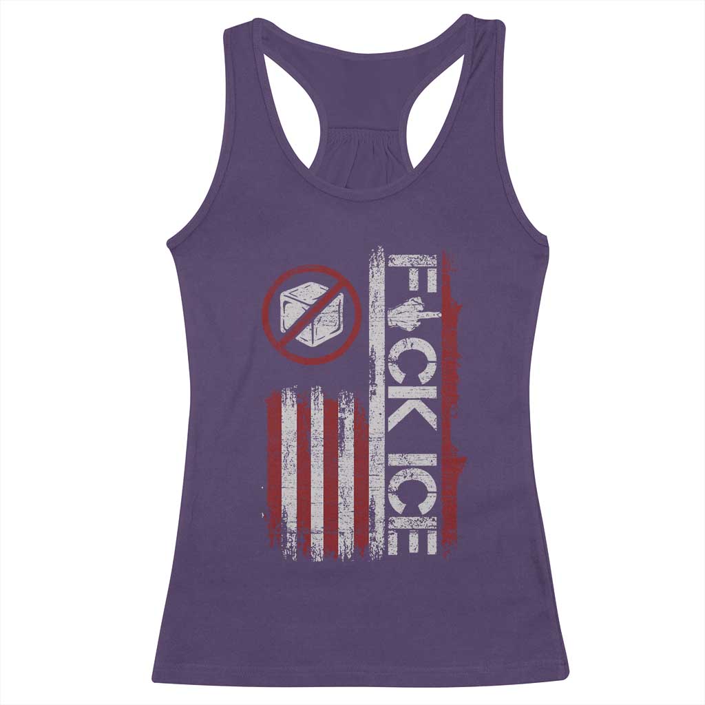 Fck Ice Racerback Tank Top Retro US Flag Subtle FDT Protest