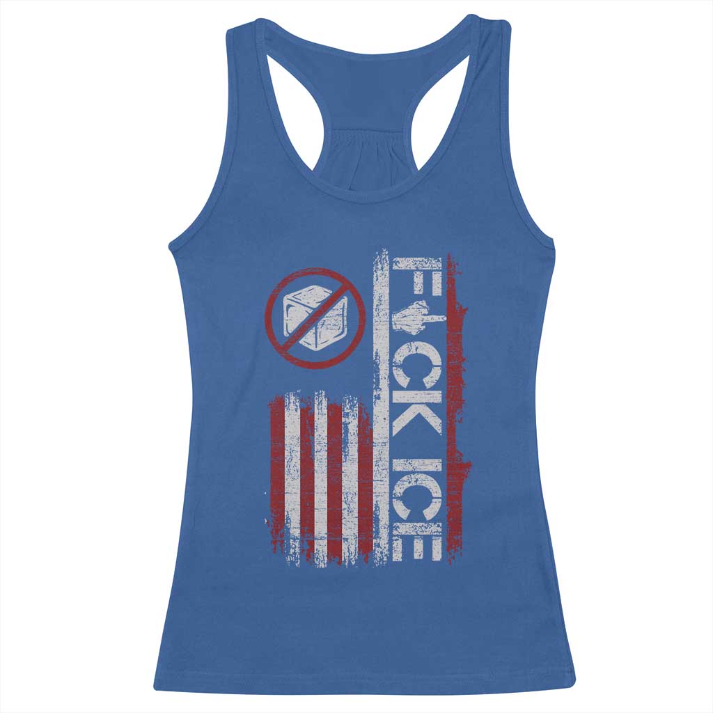 Fck Ice Racerback Tank Top Retro US Flag Subtle FDT Protest