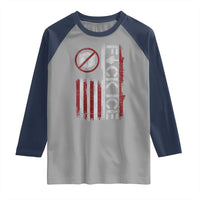 Fck Ice Raglan Shirt Retro US Flag Subtle FDT Protest