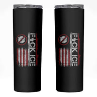 Fck Ice Skinny Tumbler Retro US Flag Subtle FDT Protest
