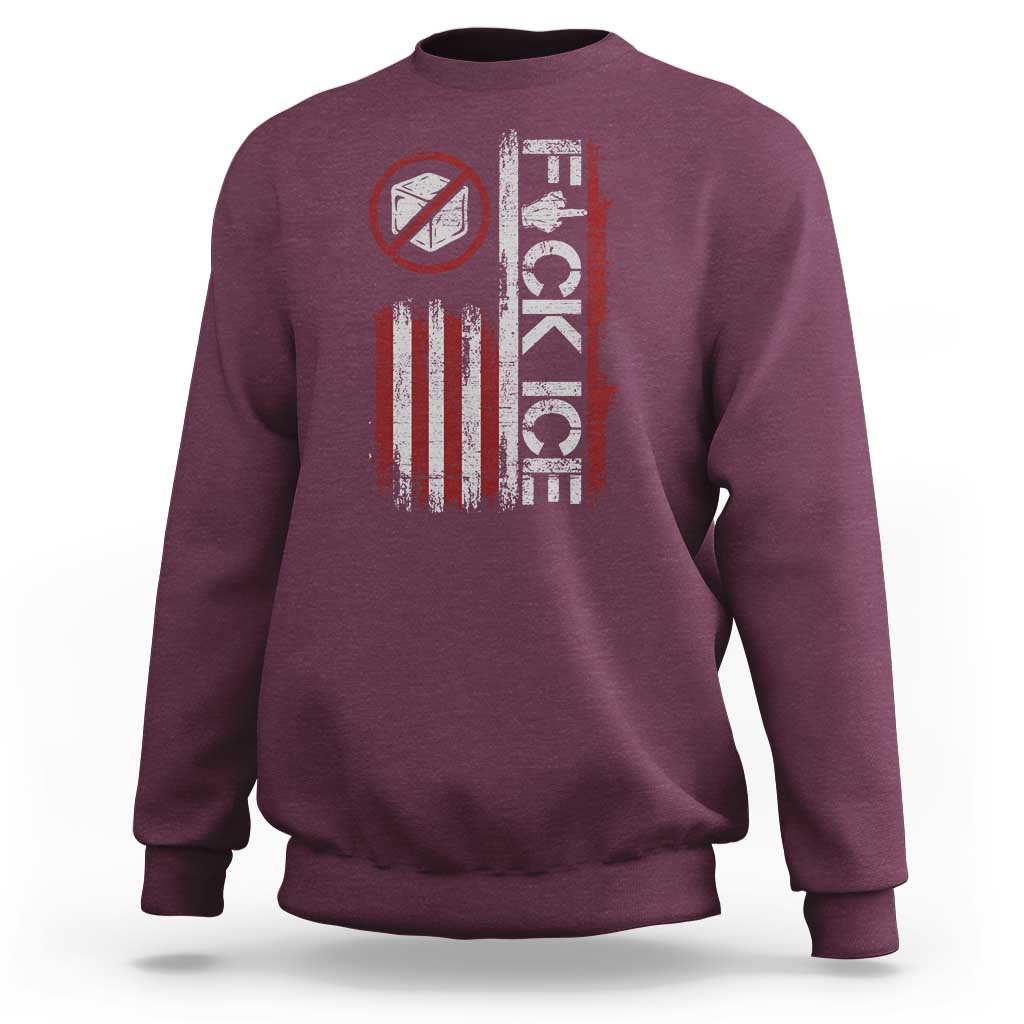 Fck Ice Sweatshirt Retro US Flag Subtle FDT Protest