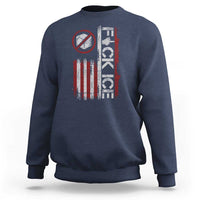 Fck Ice Sweatshirt Retro US Flag Subtle FDT Protest