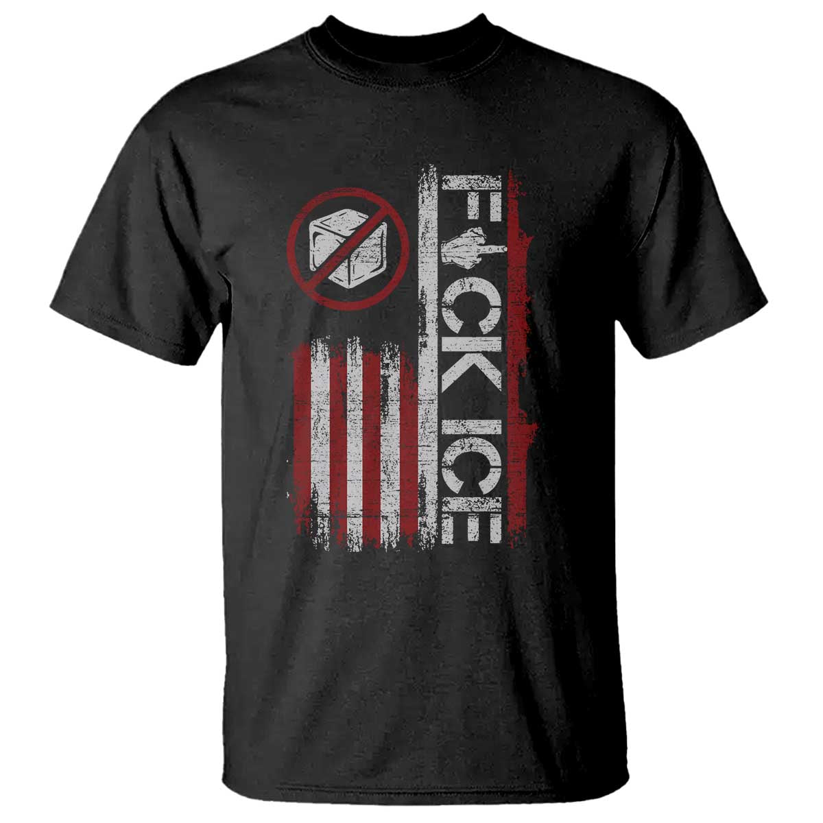 Fck Ice T Shirt Retro US Flag Subtle FDT Protest