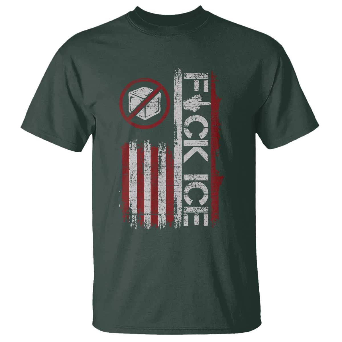 Fck Ice T Shirt Retro US Flag Subtle FDT Protest