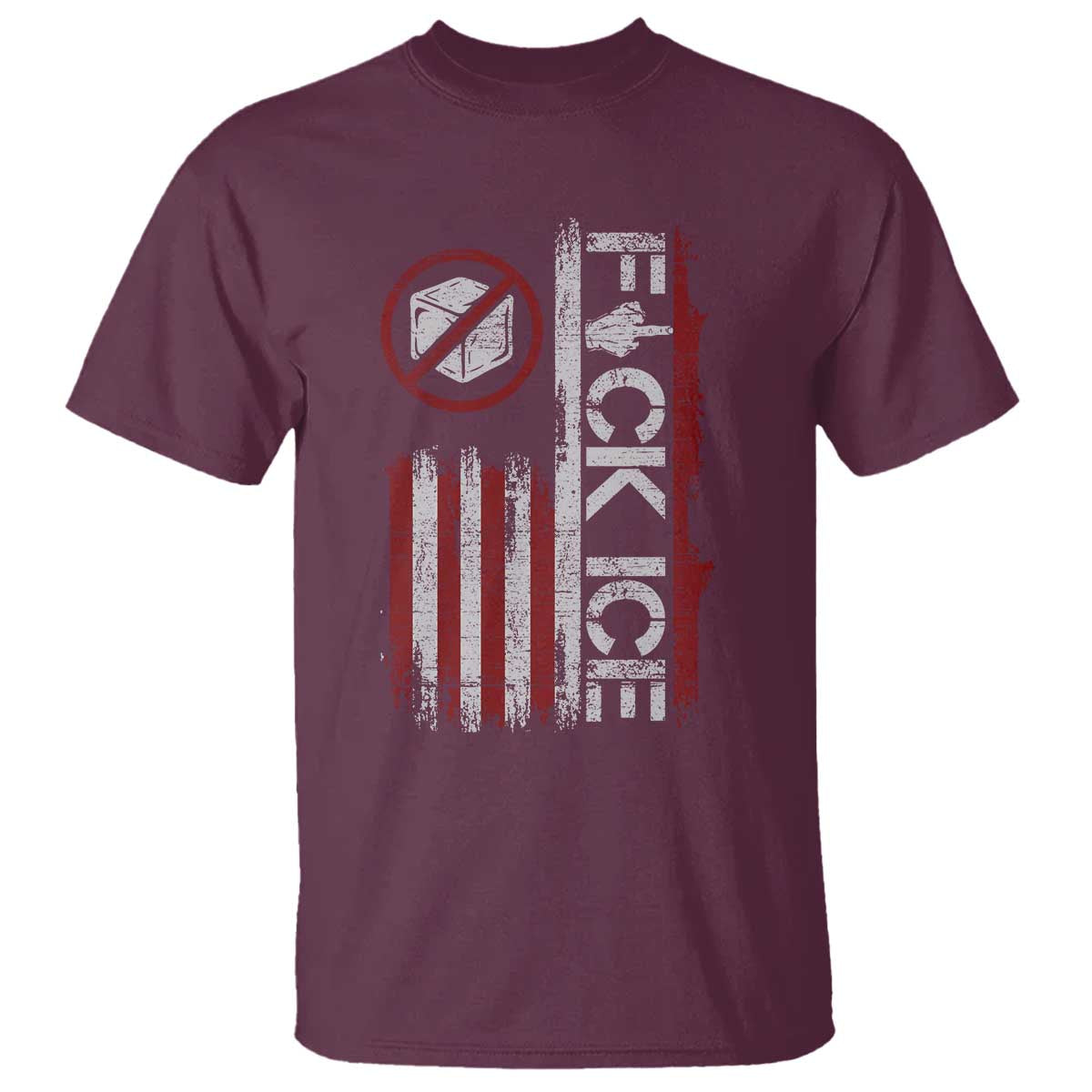 Fck Ice T Shirt Retro US Flag Subtle FDT Protest