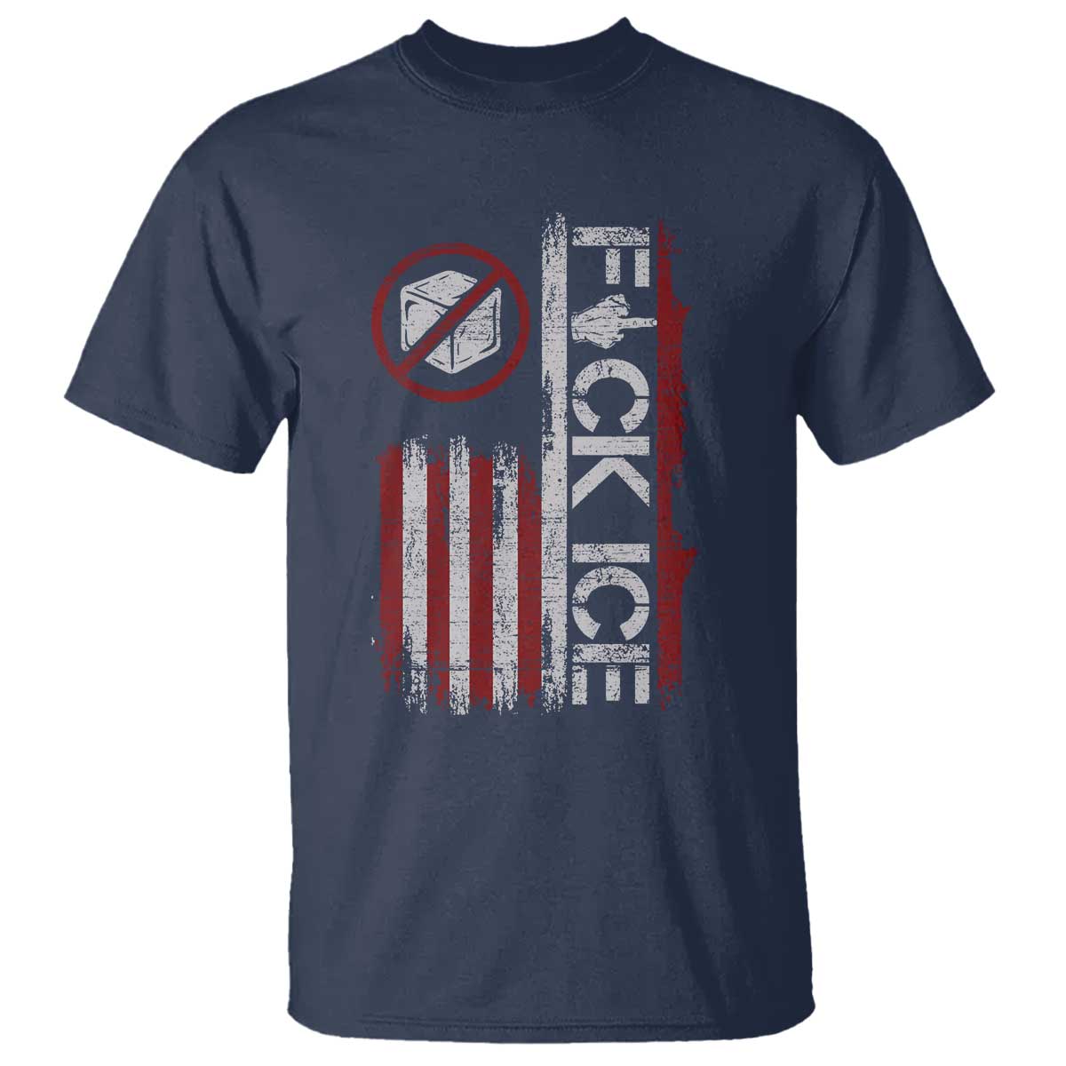 Fck Ice T Shirt Retro US Flag Subtle FDT Protest