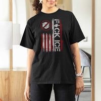 Fck Ice T Shirt For Women Retro US Flag Subtle FDT Protest