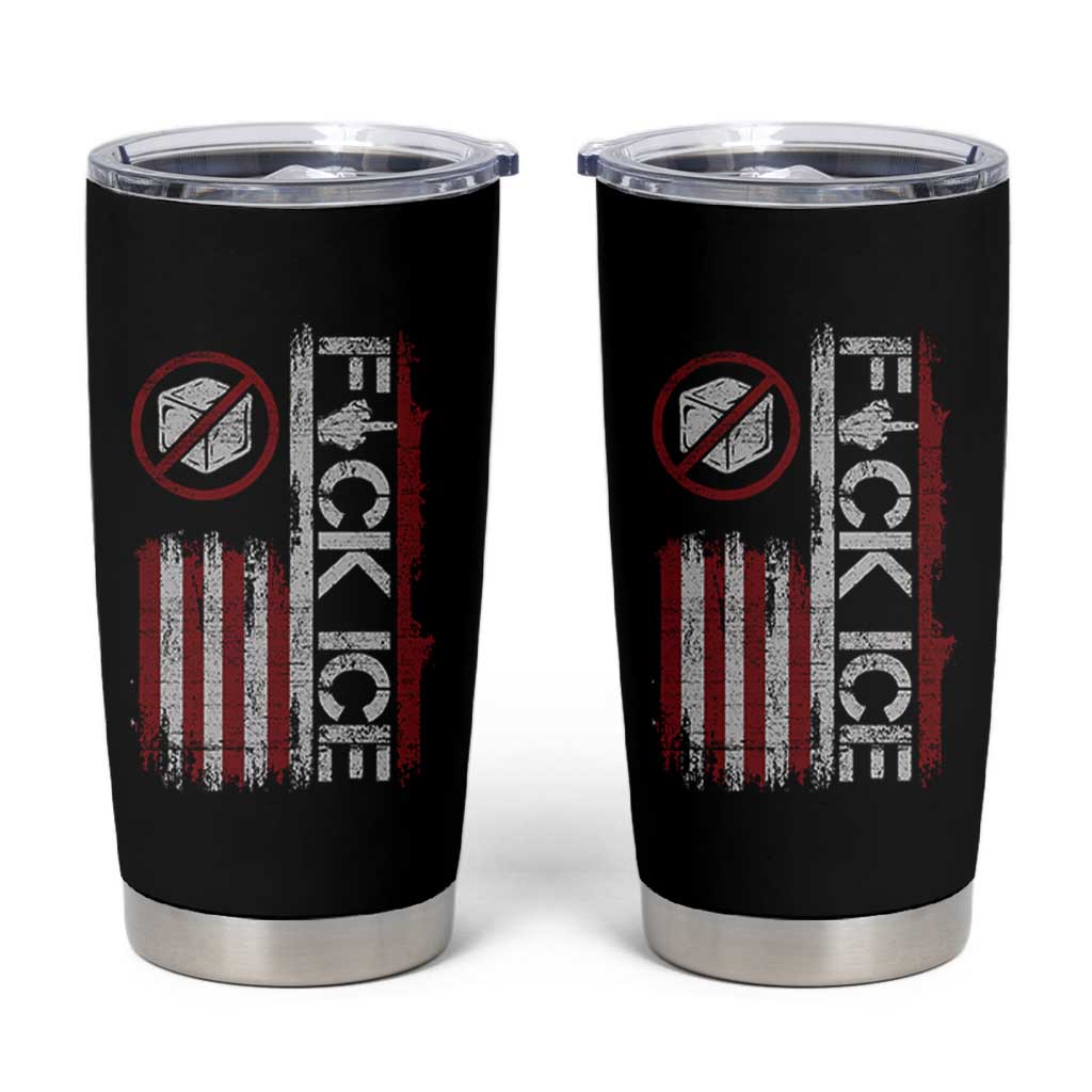 Fck Ice Tumbler Cup Retro US Flag Subtle FDT Protest