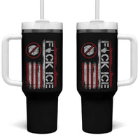 Fck Ice Tumbler With Handle Retro US Flag Subtle FDT Protest
