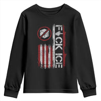 Fck Ice Youth Sweatshirt Retro US Flag Subtle FDT Protest